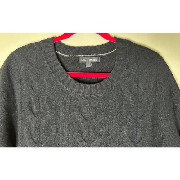 Banana Republic Crewneck Sweater Cable Knit Extra Fine Merino Wool Size XL - Picture 2 of 6